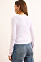 Women's White Button Detailed Corded Ottoman Blouse Blz-19003085 - 2