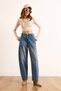 Women's Medium Blue High Waist Side Pocket Boyfriend Jean Jea-19000122 - 2