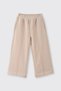 Baby Girl Beige Sweatpants with Elastic Waist and Wide Leg Stitching Detail