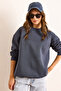 Women's Smoked Premium Shoulder Stitching Detailed Oversize Hooded Sweatshirt Swt-19000717 - 2