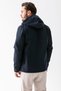 Men's Hooded Zippered Double Pocket Softshell Jacket Navy Blue - 25K 6044-1 - 8