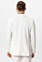 سترة بليزر بيضاء بزر واحد ومزدوجة الصدر ومخططة للرجال - 5