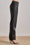 Black Leather Trousers with Side Pockets - 5