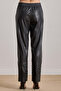 Black Leather Trousers with Side Pockets - 6
