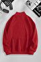 Printed Stand Collar Half Zipper Basic Sweatshirt - 2