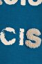 Unisex Oversize Cotton Soft Textured Crew Neck Printed Turquoise Sweatshirt with Fleece Inside - 6