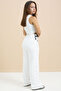White Bow Printed Wide Leg Girls' Hooded Sweatpants 23426 - 6