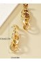 Stylish Gold Tone Geometric Stud Earrings - 4