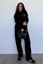 Black Hooded Printed Women's Tracksuit Set Mg2524 - 4