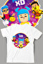 Pk Xd Game Character Pattern Printed Children's Black and White Tshirt - 2