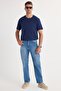 Men's Regular Fit 100% Cotton Baggy Blue Jean Denim Trousers with Side Pockets - 5