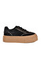 Black High Sole Women's Sneaker with Fleece Inside 25K330 Z