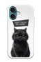 Protective Case Cover For APPLE IPHONE 16 Plus Dont Touch My Phone Cat (White Bumper)