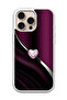 Protective Case Cover For APPLE IPHONE 16 Pro Diamond Heart (White Bumper)
