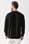 Men's Crew Neck Basic Relaxed Fit Sweatshirt Black - 25K 1066 - 8