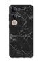 Case Compatible with Vivo V50 Lite Protection Shockproof Bumper Cover Black Marble