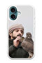 Protective Case Cover For APPLE IPHONE 16 Plus Sheikh Hamdan Loving His Eagle (White Bumper)