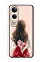 Case Compatible with Vivo V50 Lite Protection Shockproof Bumper Cover Girl Hiding Flowers