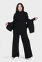 Loose Cut Scarf Detail Pants and Long Sleeve Knitwear Set with Stylish and Comfortable Design - 3