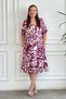 V-Neck Imported Woven Viscon Dress with Ruffled Hem and Side Pockets - 5