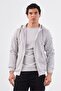 Men's Regular Fit Hooded Light Gray Sweatshirt