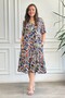 V-Neck Imported Woven Viscon Dress with Ruffled Hem and Side Pockets - 5