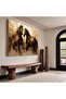 لوحة فنية جدارية قماشية كانفس بتصميم إسلامي إطار بني، 40×60 سم - 7