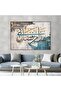 لوحة جدارية قماشية كانفس بتصميم إسلامي أنيق بإطار مجوف إطار بني، 40×60 سم - 5