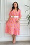 V-Neck Imported Woven Viscon Dress with Ruffled Hem and Side Pockets - 4