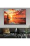 لوحة جدارية قماشية كانفس بتصميم هندسي بإطار فضي، 60×90 سم - 3