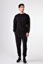 Men's Regular Fit Crew Neck Black Sweatshirt - 8
