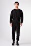 Men's Regular Fit Crew Neck Black Sweatshirt - 2
