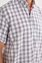 Men's Regular Fit Classic Cut Oversized 100% Cotton Linen Texture Pocketed Checked Short Sleeve Shirt - 3