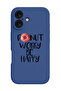 iPhone 16 Blue Protective Liquid Silicone Shockproof Case - Donut worry be happy