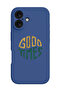 iPhone 16 Plus Blue Protective Liquid Silicone Shockproof Case - Good times