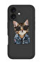 iPhone 16 Plus Black Protective Liquid Silicone Shockproof Case - swag cat