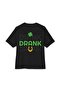 Women's Black Drink Drank Drunk Oversize Tshirt - 2