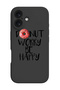 iPhone 16 Plus Black Protective Liquid Silicone Shockproof Case - Donut worry be happy