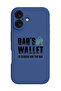 iPhone 16 Plus Blue Protective Liquid Silicone Shockproof Case - Dads wallet Black