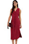 Women's Midi Length Shirt Dress V Neck Front Solid Button Cotton Casual Stylish Summer Indispensable