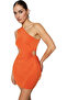 Women's Floral Pattern One Shoulder Mini Dress Knitted Fabric Summer Graduation Daily Use Weekend
