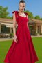 Women's A-Line Midi Evening Dress with Lace-Up Straps Zarifane Woven Fabric Special Occasions Daily Use - 4