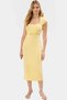 Women's Midi Dress with Belt Square Collar Short Sleeve Woven Fabric Business and Daily Durable Material - 3