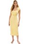 Women's Midi Dress with Belt Square Collar Short Sleeve Woven Fabric Business and Daily Durable Material