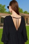 Women's Mini Beach Dress V Neck Gathered Sleeve Crinkle Woven Summer Summer Indispensable - 3