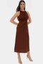 Women Maxi Dress Crinkle Woven Halter Neckline a Line Casual Style Summer Must-Have - 4