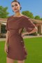 Women's Mini Cotton Beach Dress Cut Out Detail Summer Design Relaxed Fit Daily Use - 3