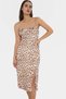 Women's Leopard Print Midi Bodycon Dress with Side Slit Detail Summer Summer Indispensable - 3