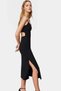 Women's Midi Length Knitted Dress Cut Out Detail Slit Bodycon Mold Summer Essential - 3