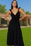 Women's Maxi Dress V Neck Ruffled Beach Dress Summer Casual Design Summer Indispensable - 3